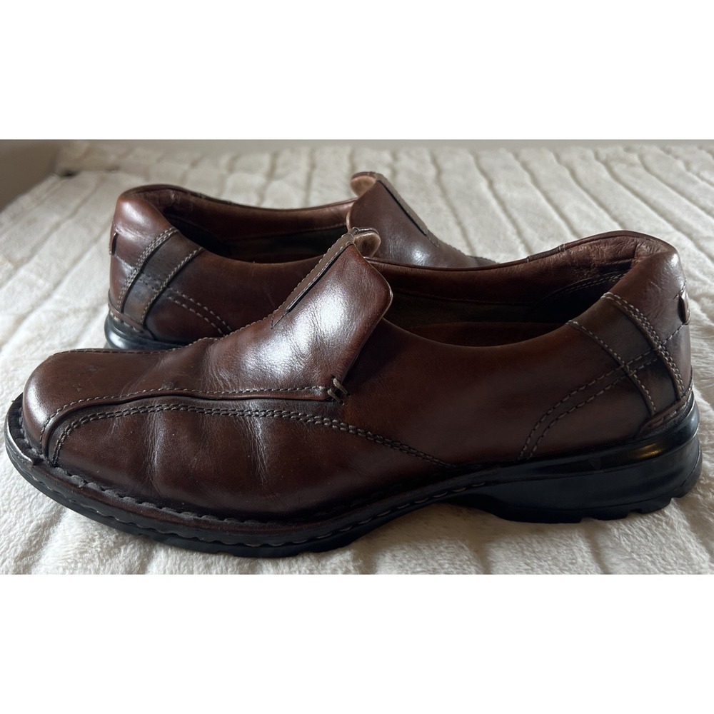 Clarks Men's 9.5 Escalade Brown Leather Step Loafer Slip On